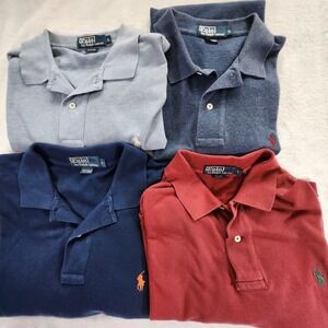 Lot of 4 Vintage Polo Ralph Lauren Short Sleeve Shirts Mens Size L Knit Cotton